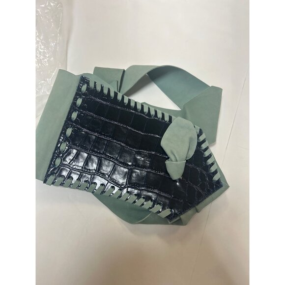 Maryam Nassir Zadeh Tierra Belt Navy/Anise Size Medium/Large NWT - Picture 6 of 7